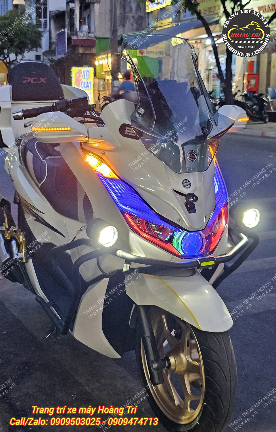 Độ đèn bi cầu PCX